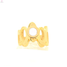 High quality yellow gold design ladies rings, crown shape rings for women's engagements